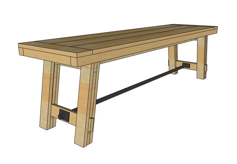 Benchright Industrial Farmhouse Bench — step 8