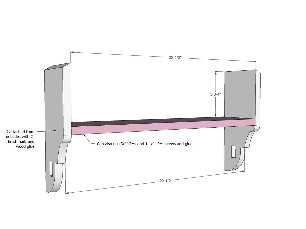 Birdhouse Bath Shelf with Towel Bar — step 2