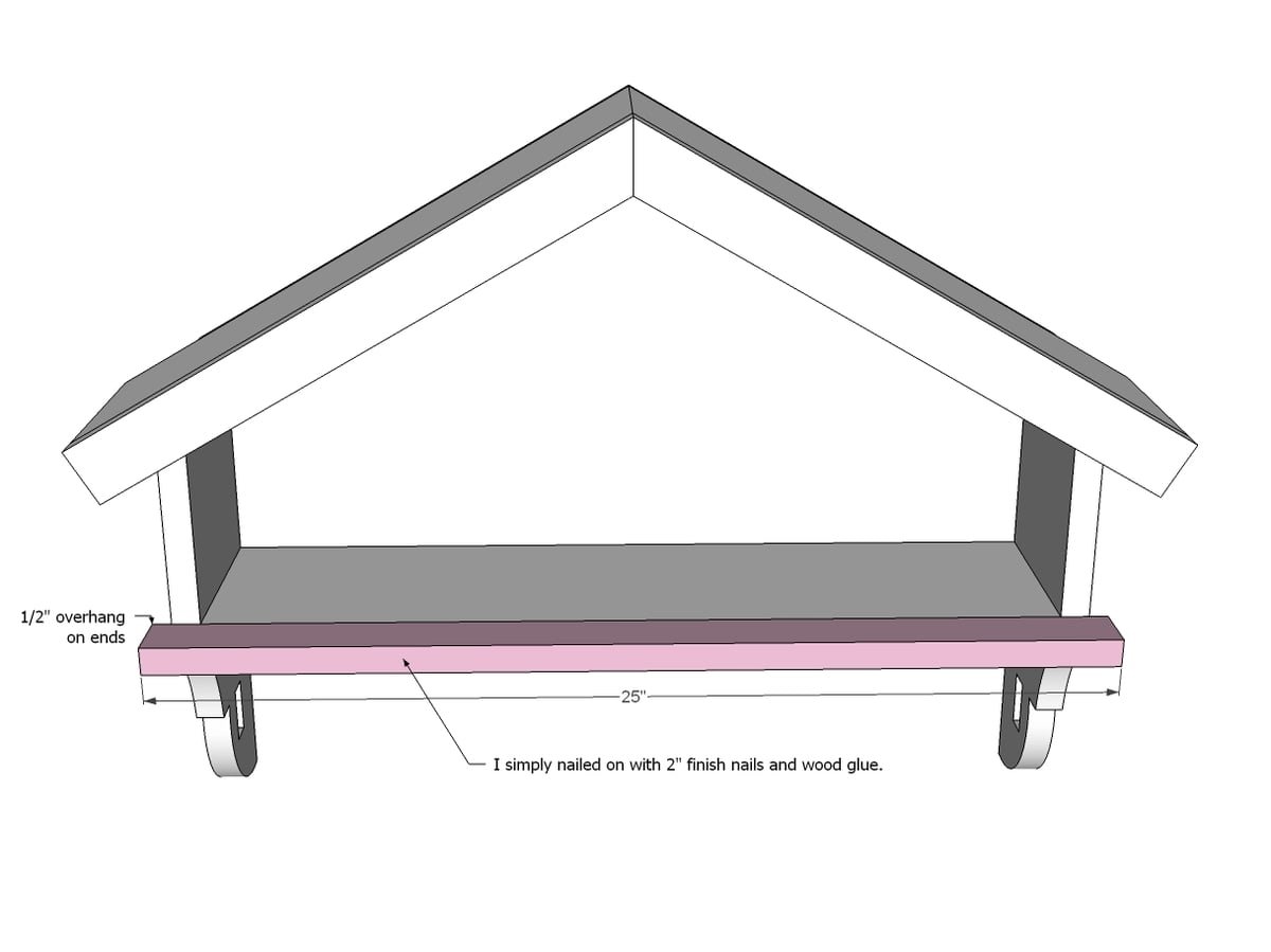 Birdhouse Bath Shelf with Towel Bar — step 6