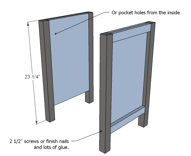 Board and Batten Collection Base Cabinets or Nightstands — step 2
