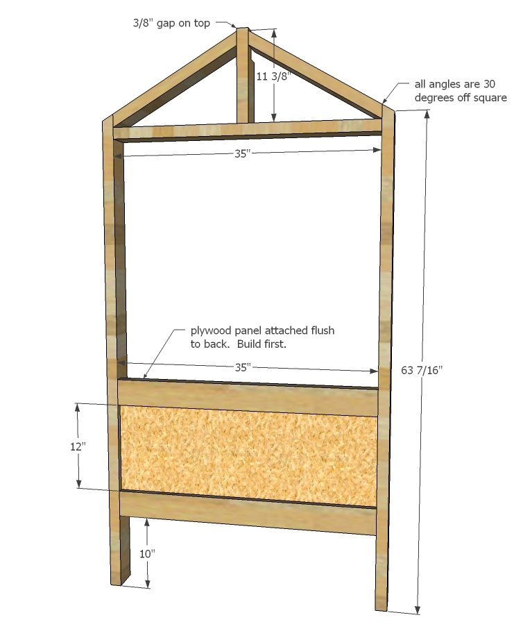 Board and Batten House Shaped Bed by Jen Woodhouse — step 2