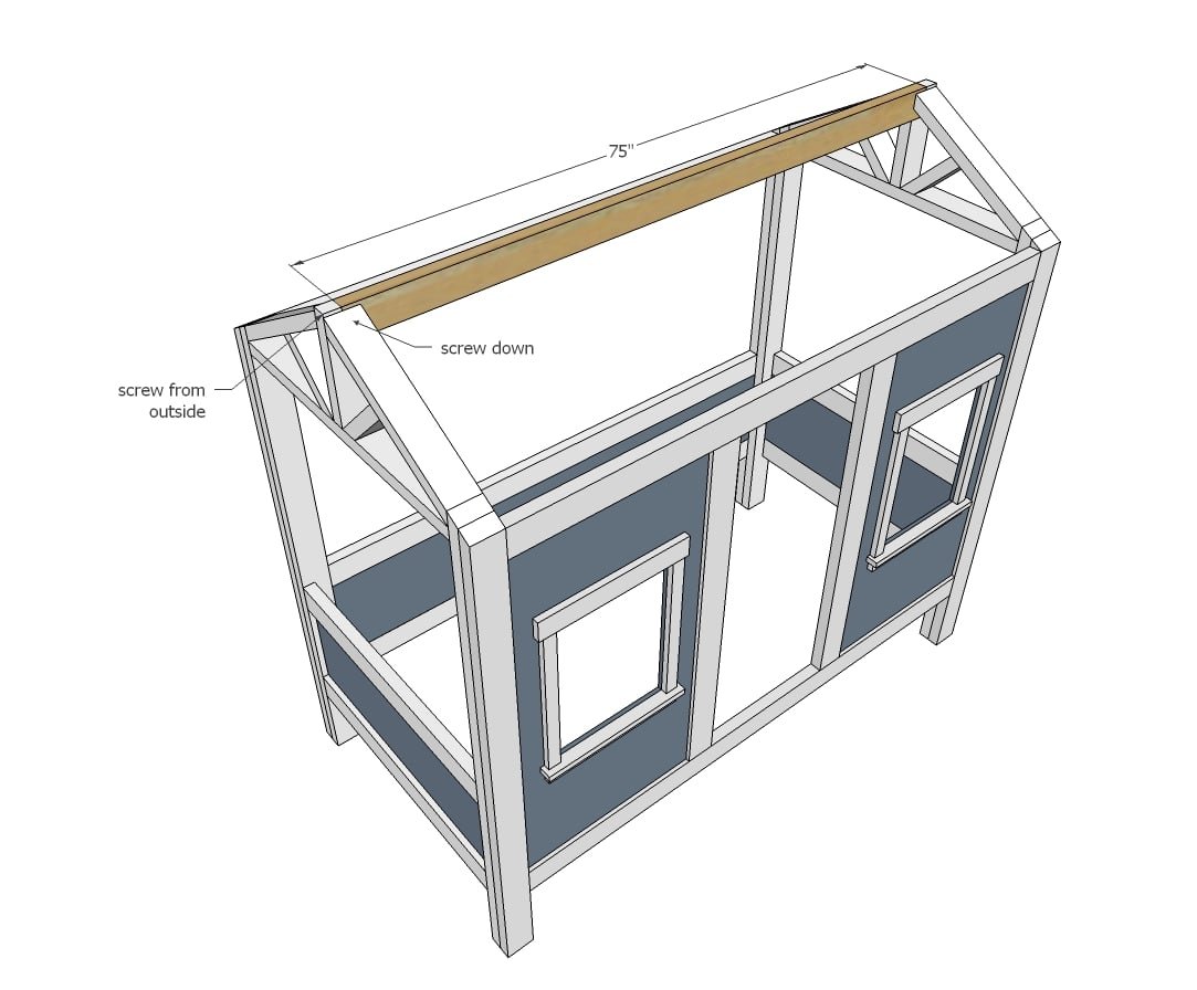 Board and Batten House Shaped Bed by Jen Woodhouse — step 8