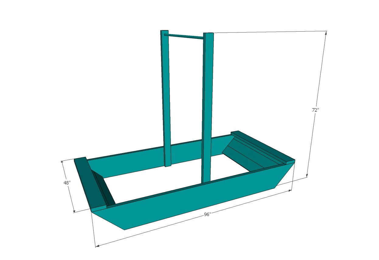 Boat Sandpit dimension diagram 1
