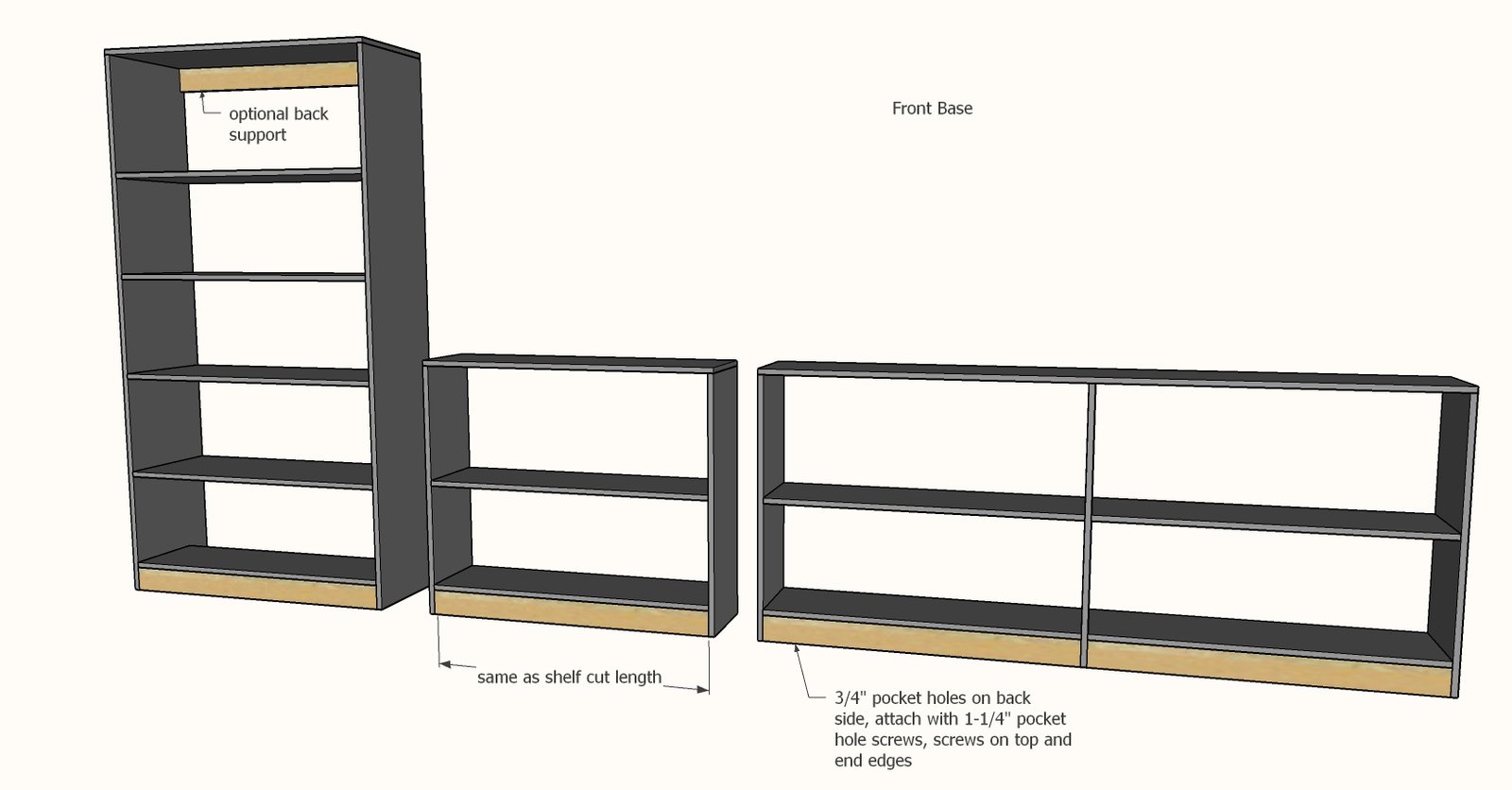 Bold Modern Bookshelf — step 2