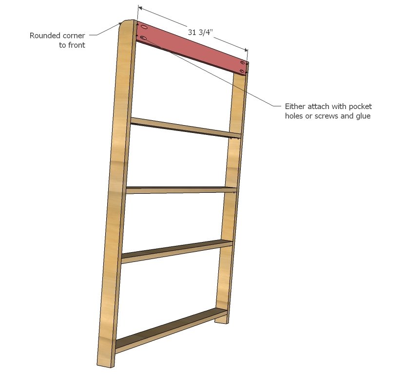 Book or Magazine Ladder Shelf — step 3