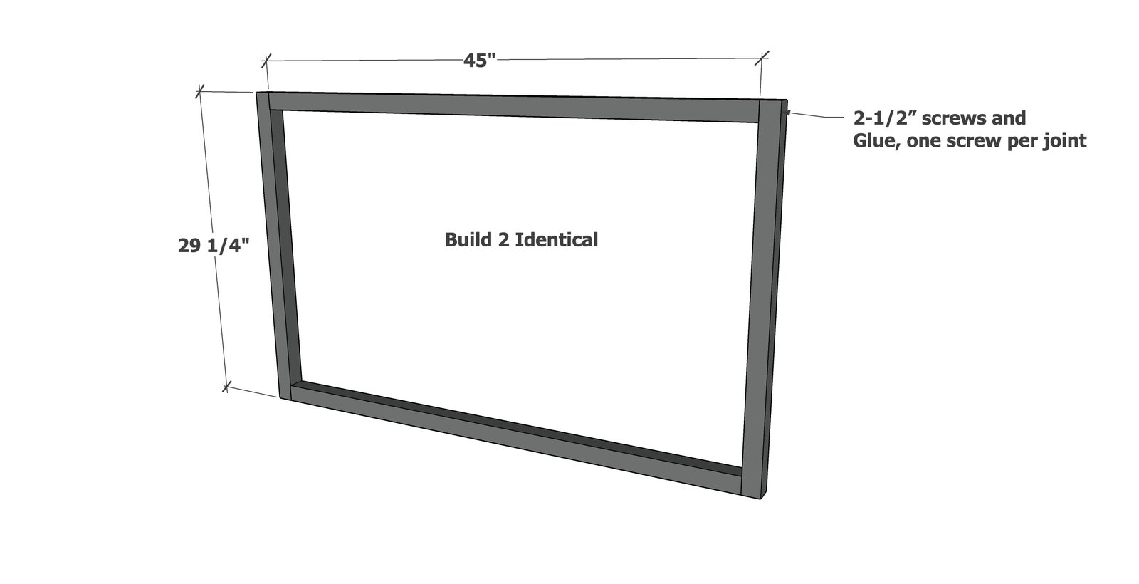Box Frame Console Table — step 1