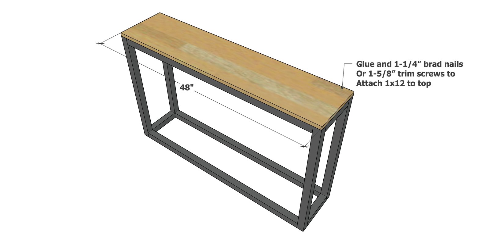 Box Frame Console Table — step 3
