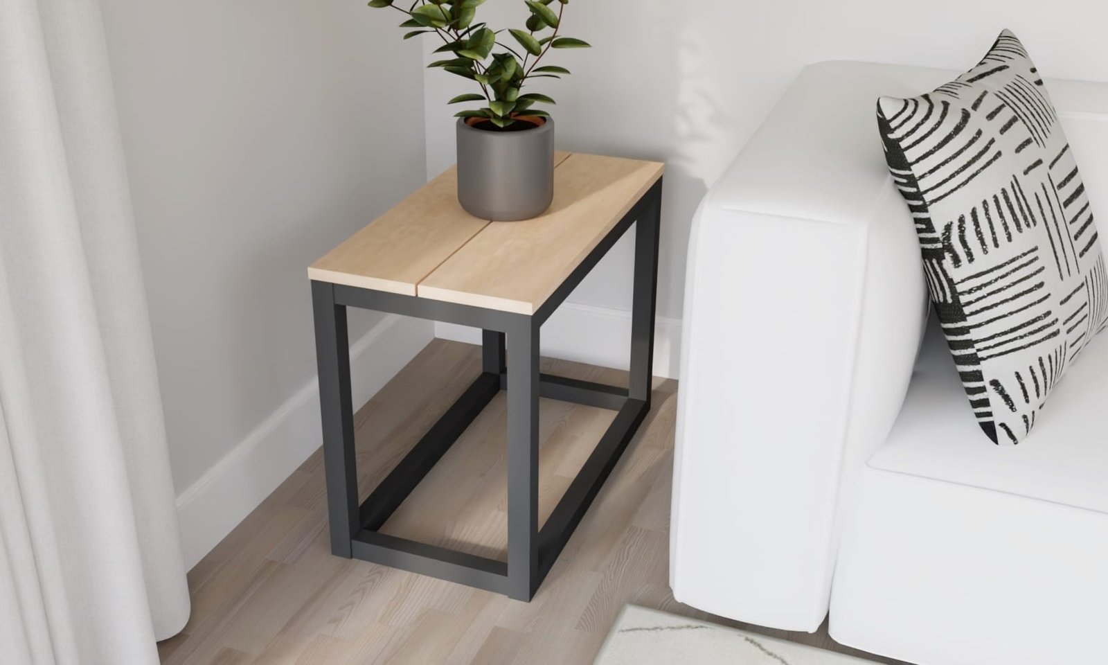 Box Frame Rectangle Side Table