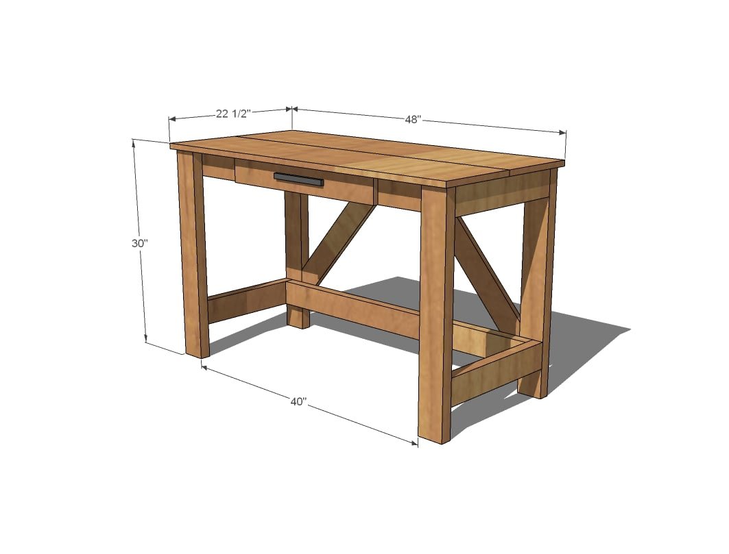 Brookstone Desk dimension diagram 1