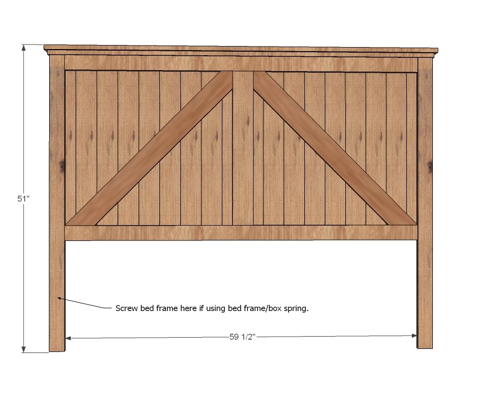 Brookstone Queen Headboard dimension diagram 1