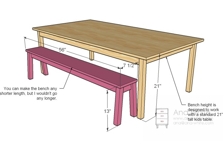 Build the Bitty Bench dimension diagram 1