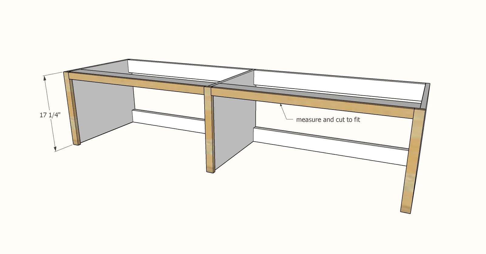 Built in Mudroom Bench with Open Bottom — step 4