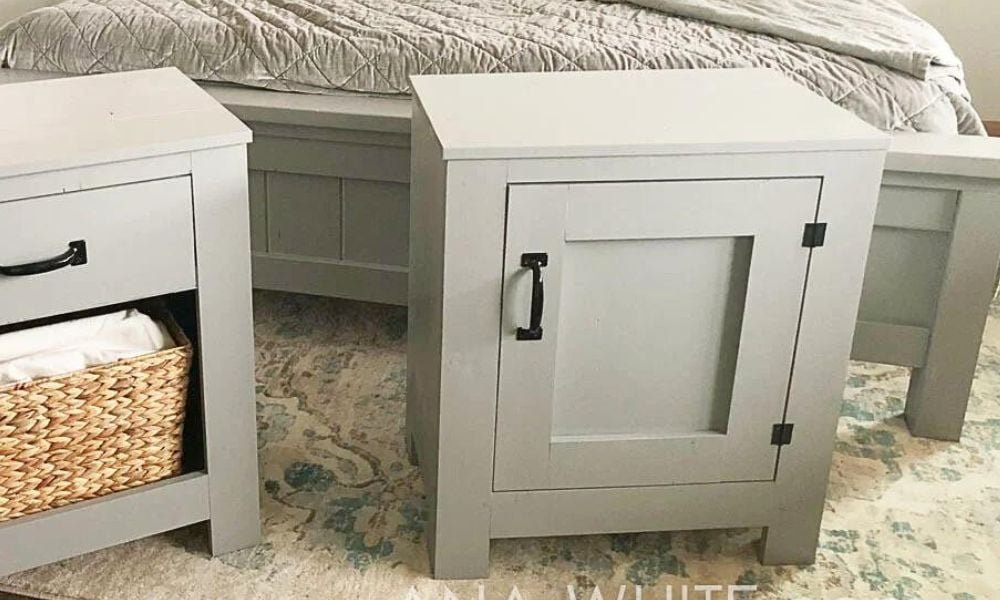 Cabinet Style Farmhouse Nightstand with Door