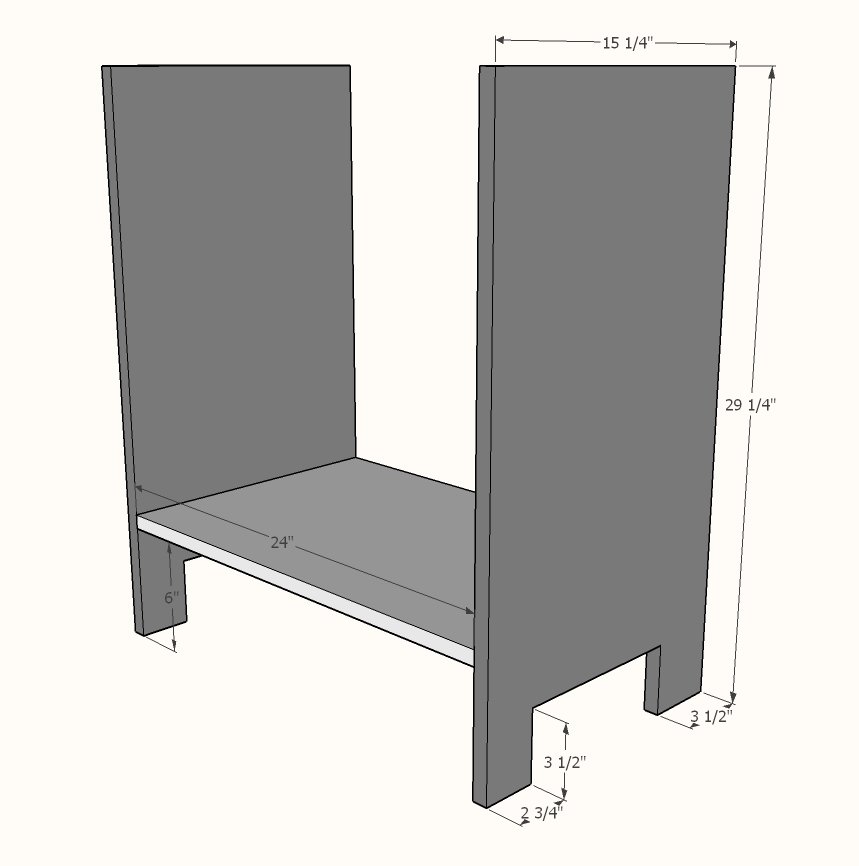 Cabinet Style Farmhouse Nightstand with Door — step 1