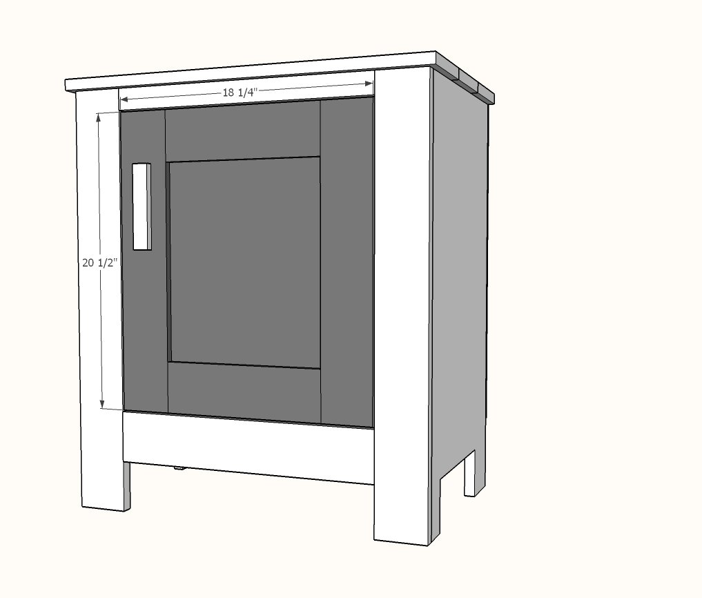 Cabinet Style Farmhouse Nightstand with Door — step 5
