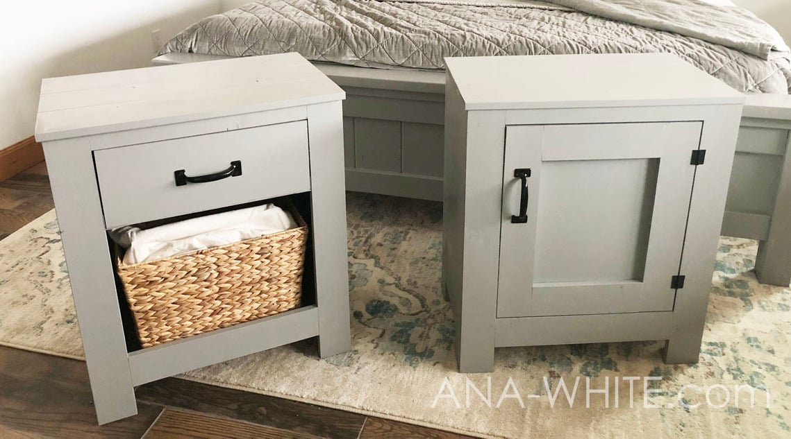 Cabinet Style Farmhouse Nightstand with Drawer