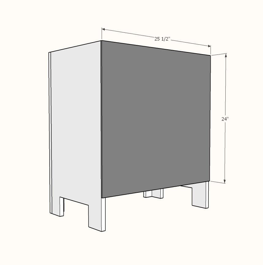 Cabinet Style Farmhouse Nightstand with Drawer — step 3