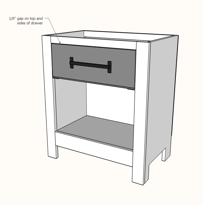 Cabinet Style Farmhouse Nightstand with Drawer — step 6