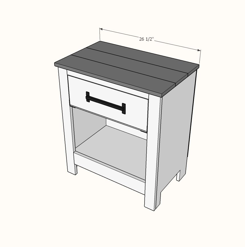 Cabinet Style Farmhouse Nightstand with Drawer — step 7