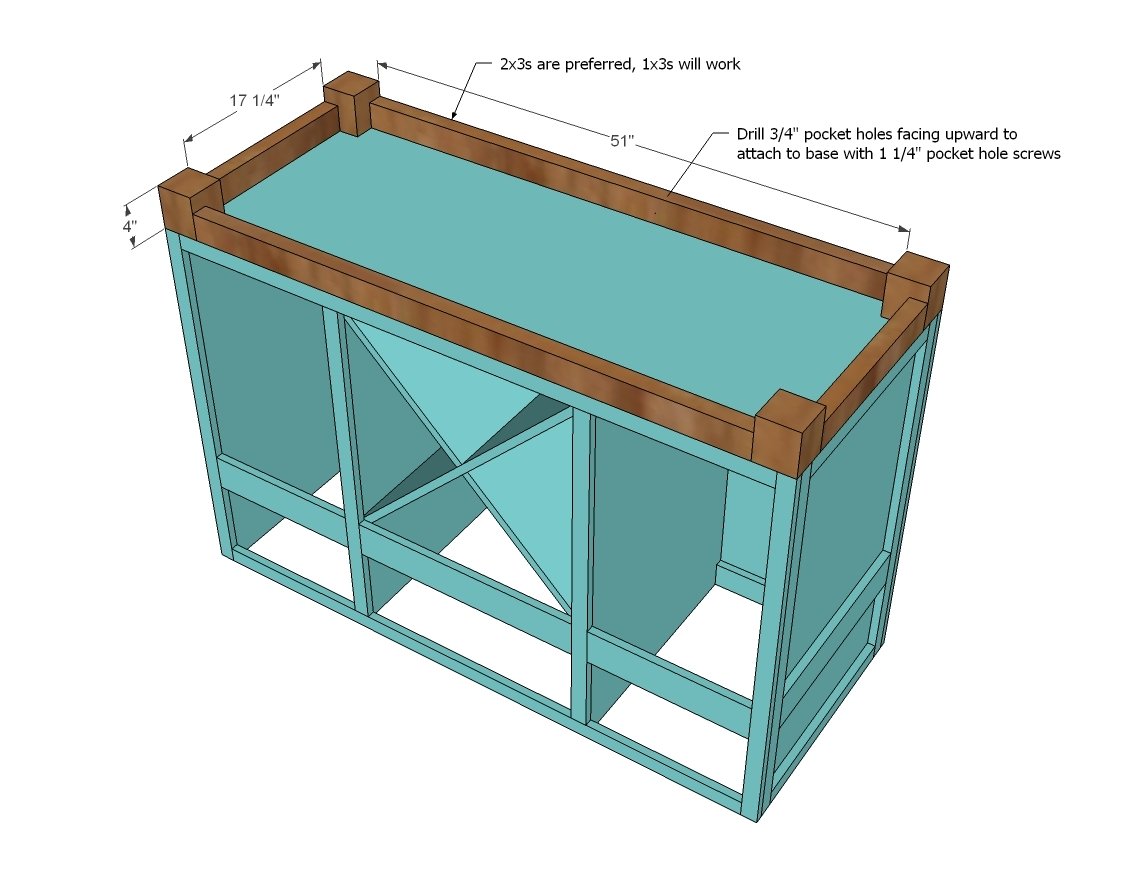 Cabinet Style Kitchen Island with Wine Grid — step 9