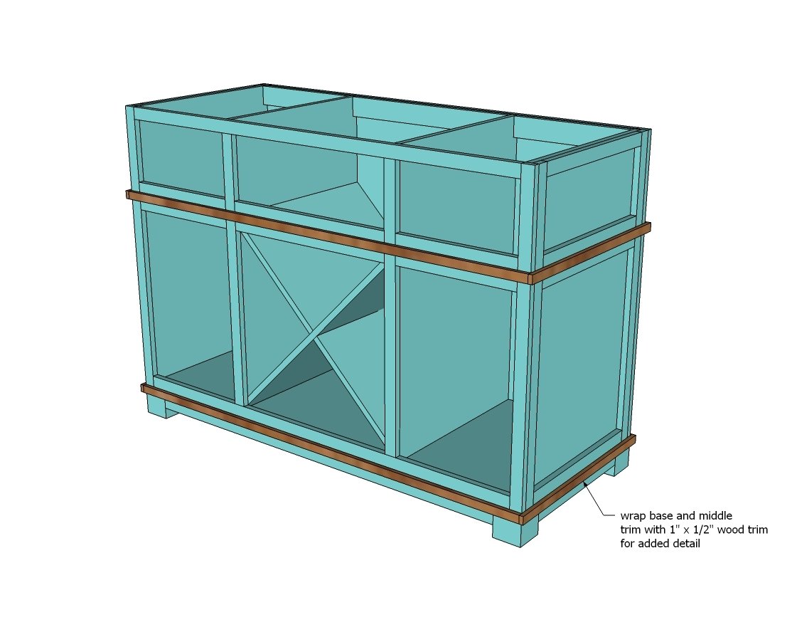 Cabinet Style Kitchen Island with Wine Grid — step 10