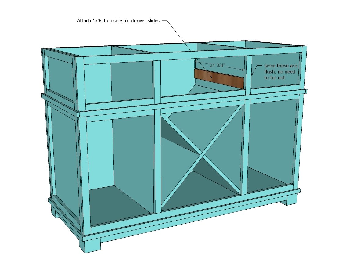 Cabinet Style Kitchen Island with Wine Grid — step 11
