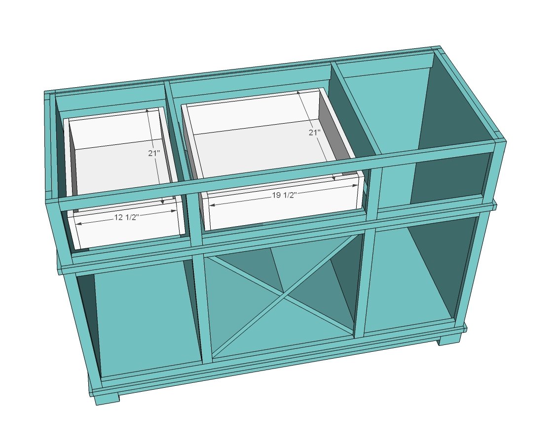 Cabinet Style Kitchen Island with Wine Grid — step 12