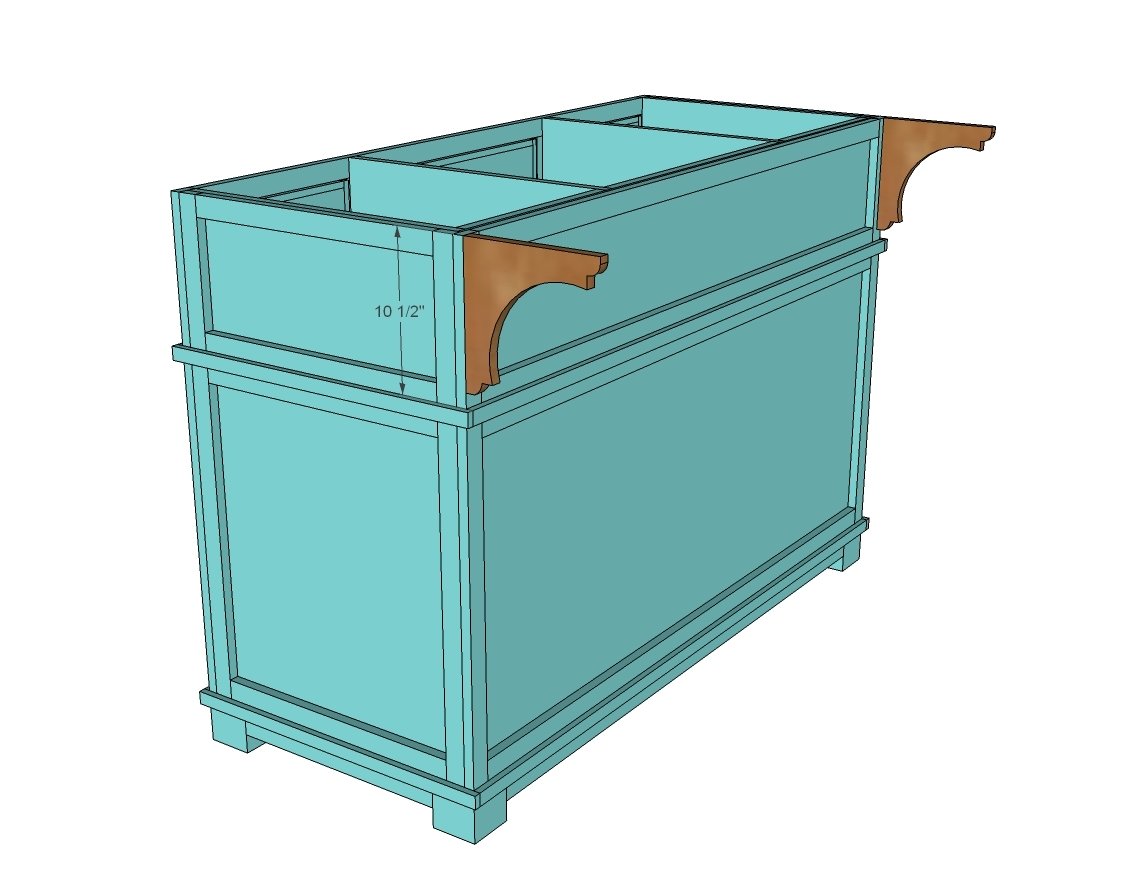 Cabinet Style Kitchen Island with Wine Grid — step 14