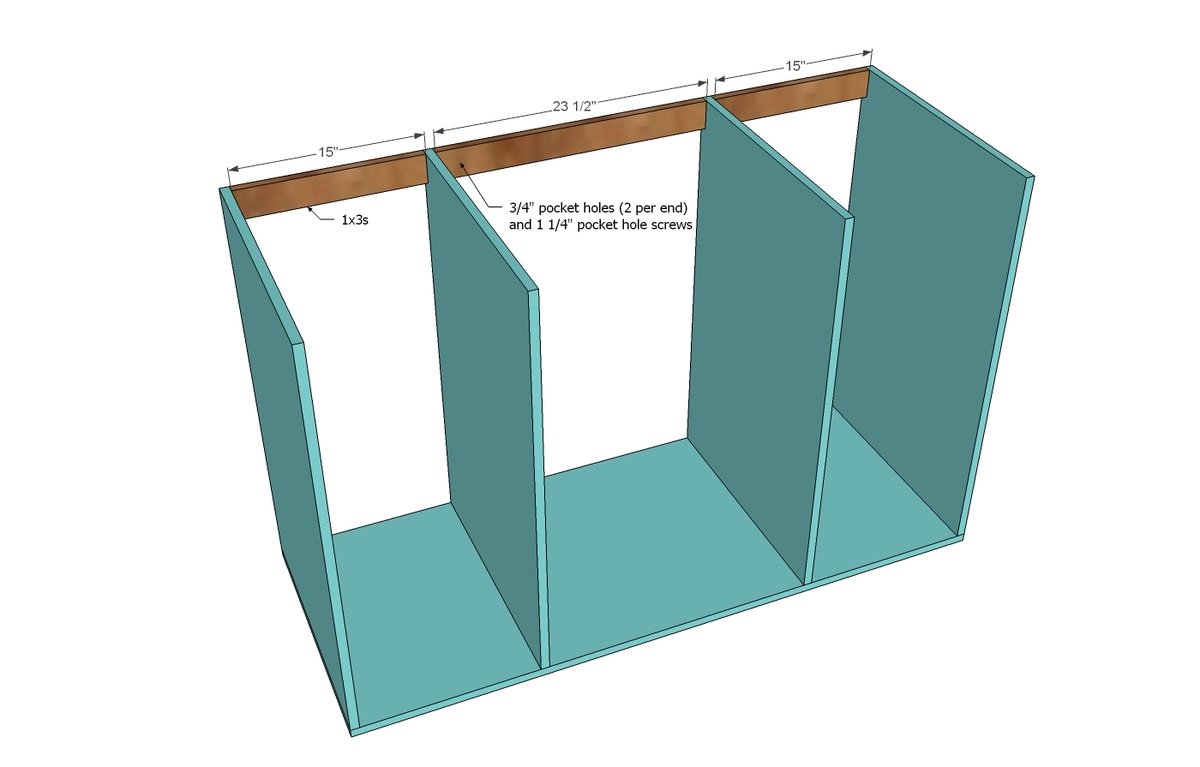Cabinet Style Kitchen Island with Wine Grid — step 2