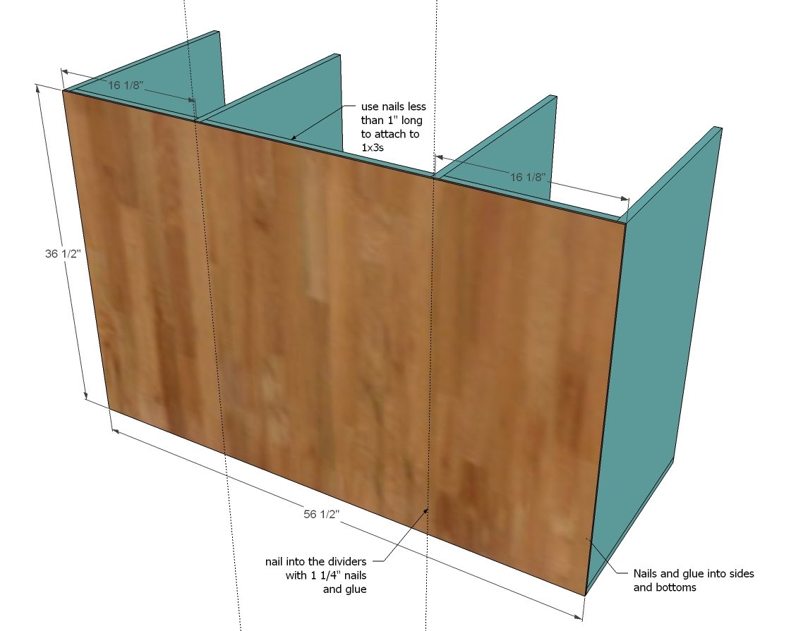 Cabinet Style Kitchen Island with Wine Grid — step 3