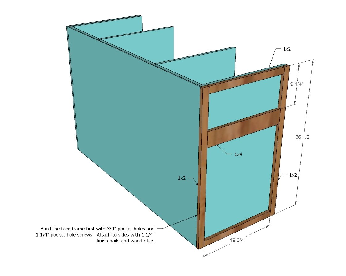 Cabinet Style Kitchen Island with Wine Grid — step 4