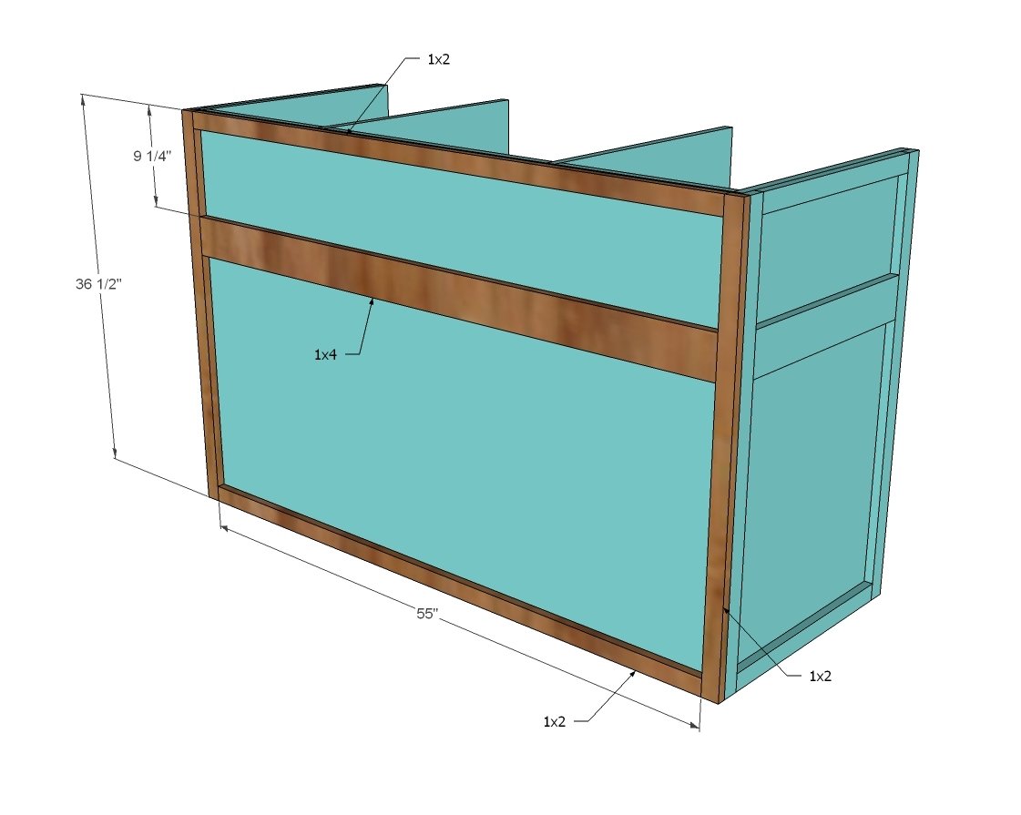 Cabinet Style Kitchen Island with Wine Grid — step 5