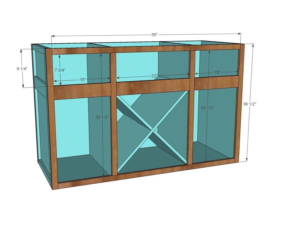 Cabinet Style Kitchen Island with Wine Grid — step 8