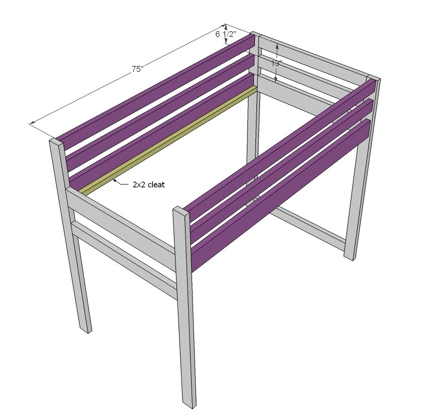 Camp Loft Bed with Stair, Junior Height — step 3