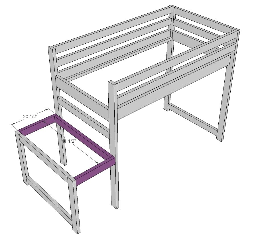 Camp Loft Bed with Stair, Junior Height — step 5