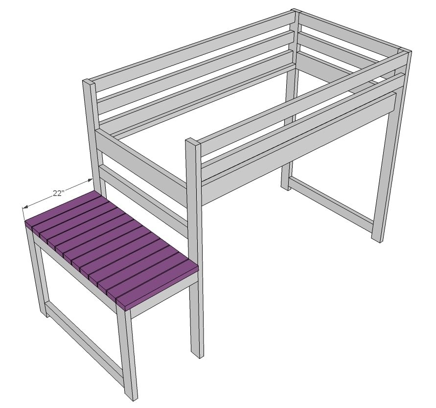 Camp Loft Bed with Stair, Junior Height — step 6