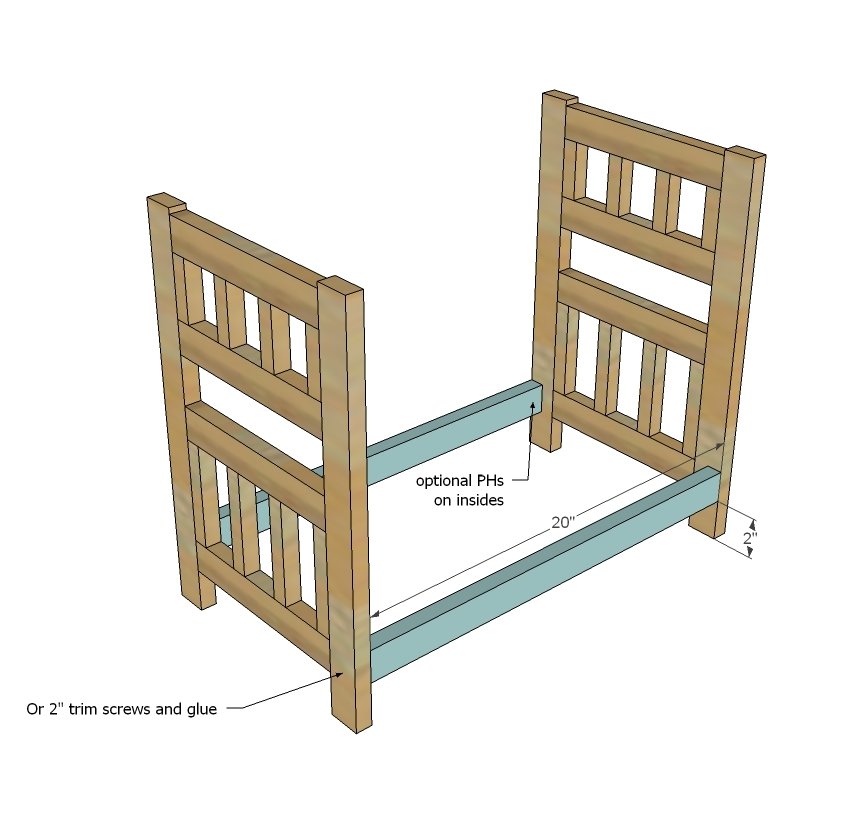 Camp Style Bunk Beds for American Girl or 18 Dolls — step 3