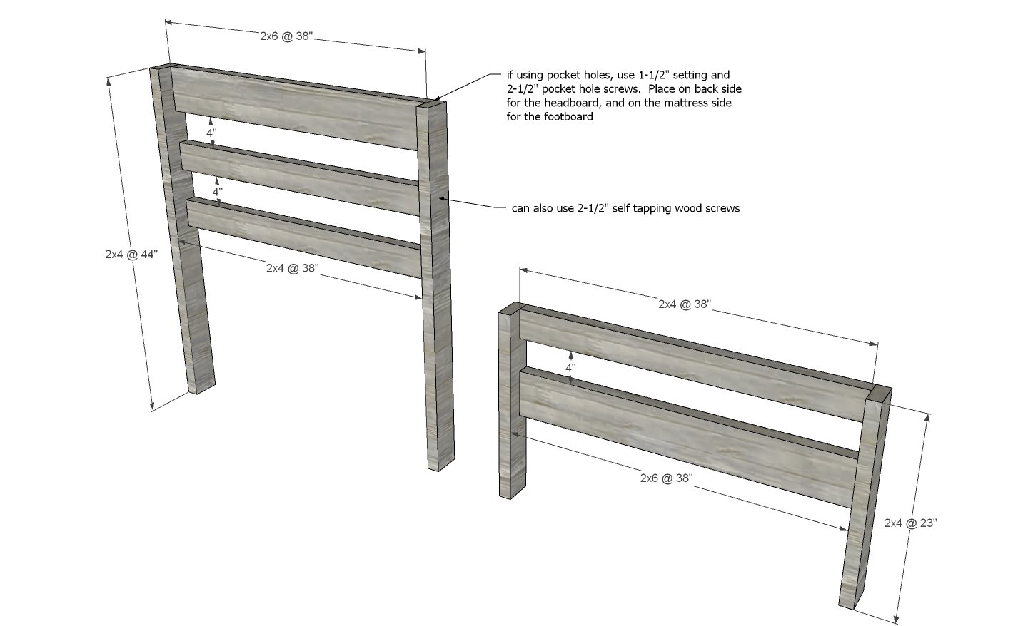 Camp Twin Bed Frame [Fits under the Camp Loft Bed] — step 1
