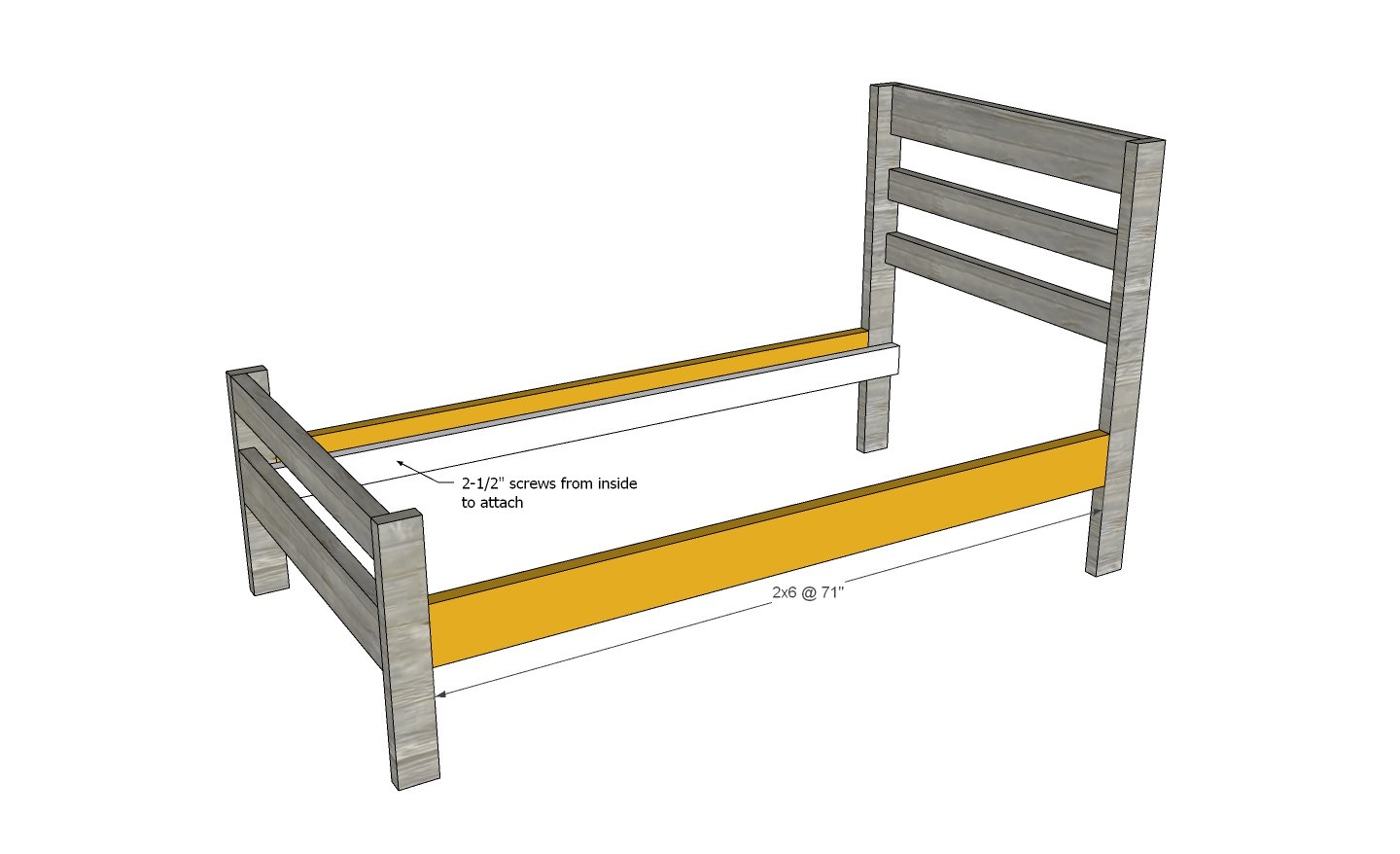 Camp Twin Bed Frame [Fits under the Camp Loft Bed] — step 3