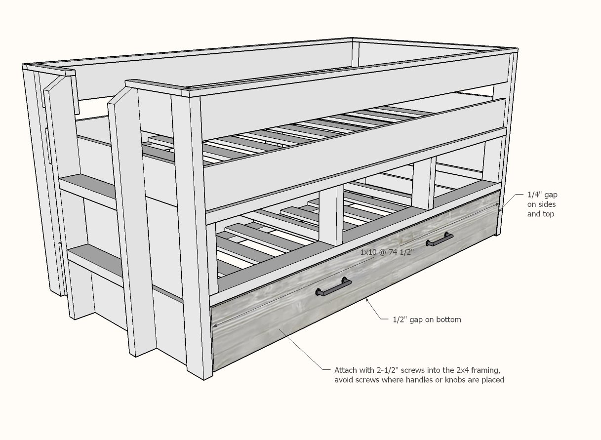 Captains Bed with Trundle Bed — step 13