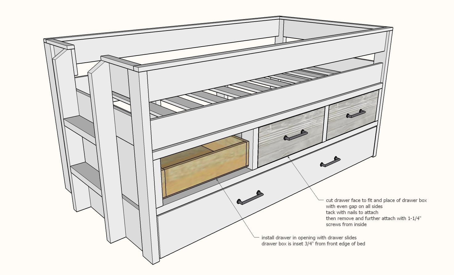 Captains Bed with Trundle Bed — step 15