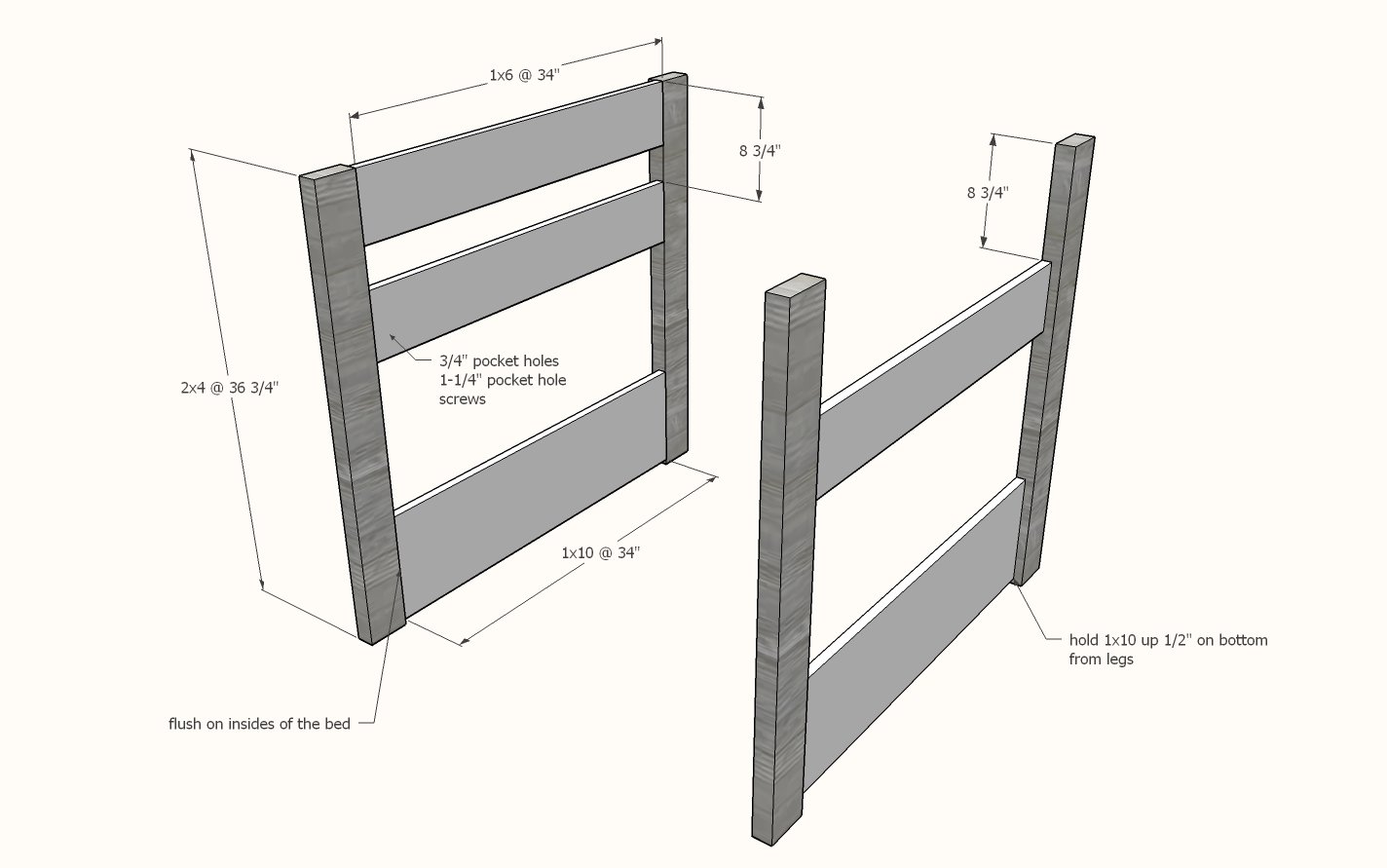 Captains Bed with Trundle Bed — step 1