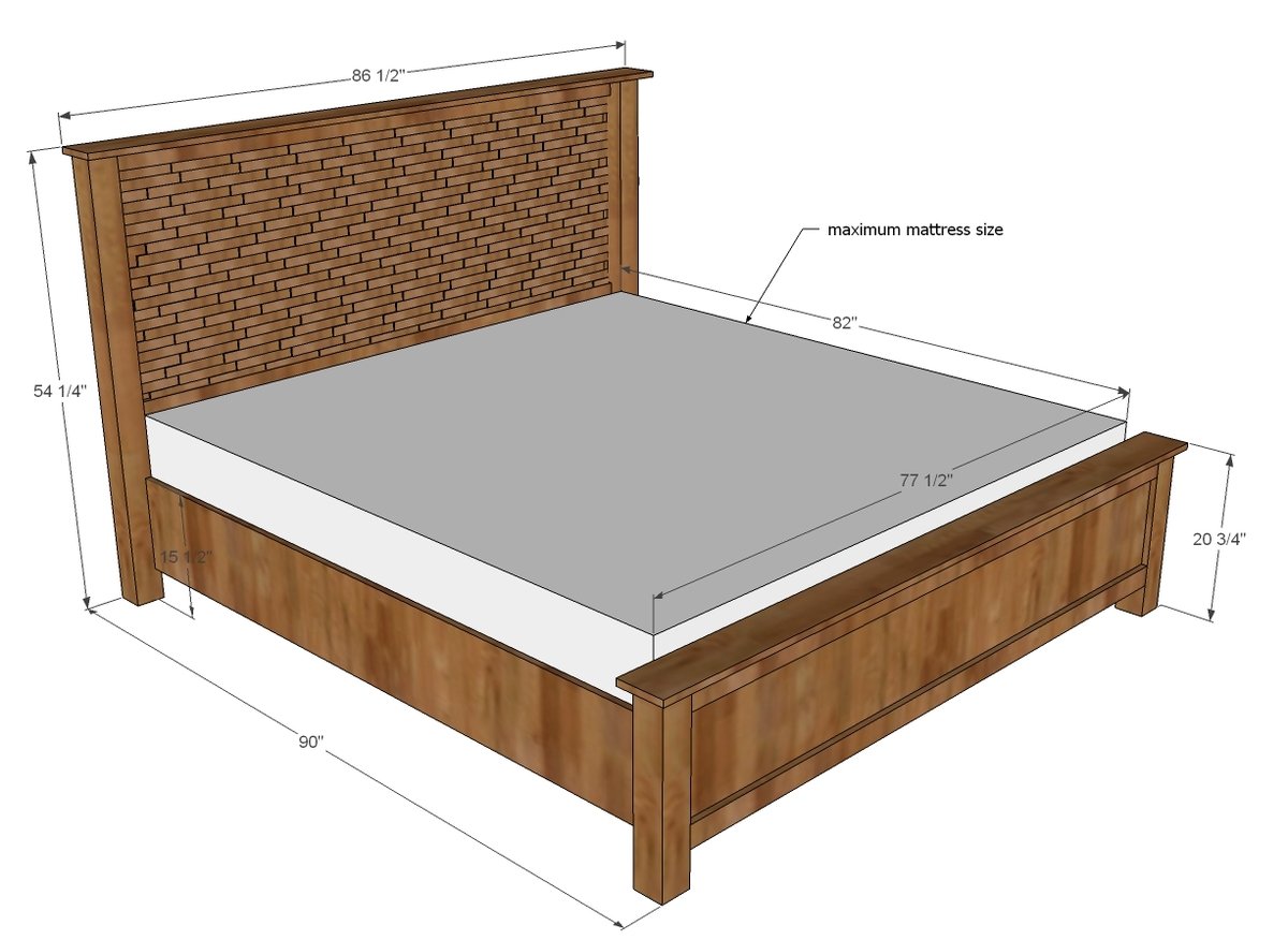 Cassidy Bed dimension diagram 1