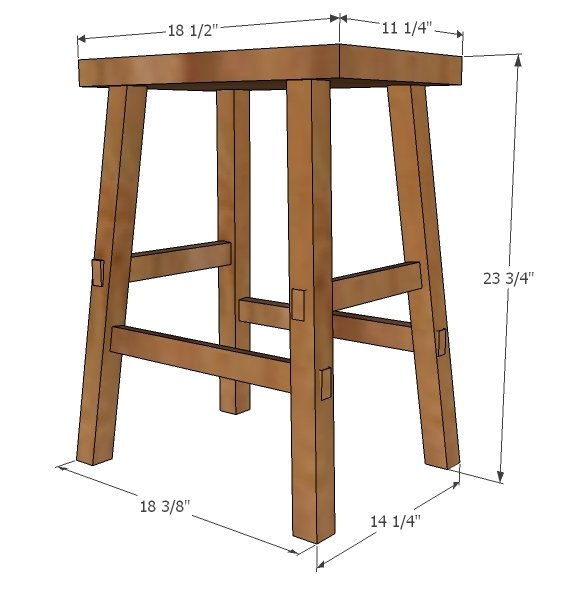 Cayden Nailhead Counter Height Stool dimension diagram 1