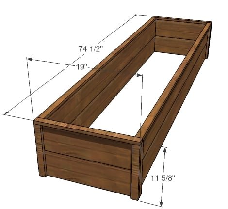 Cedar Fence Picket Raised Garden Beds dimension diagram 1