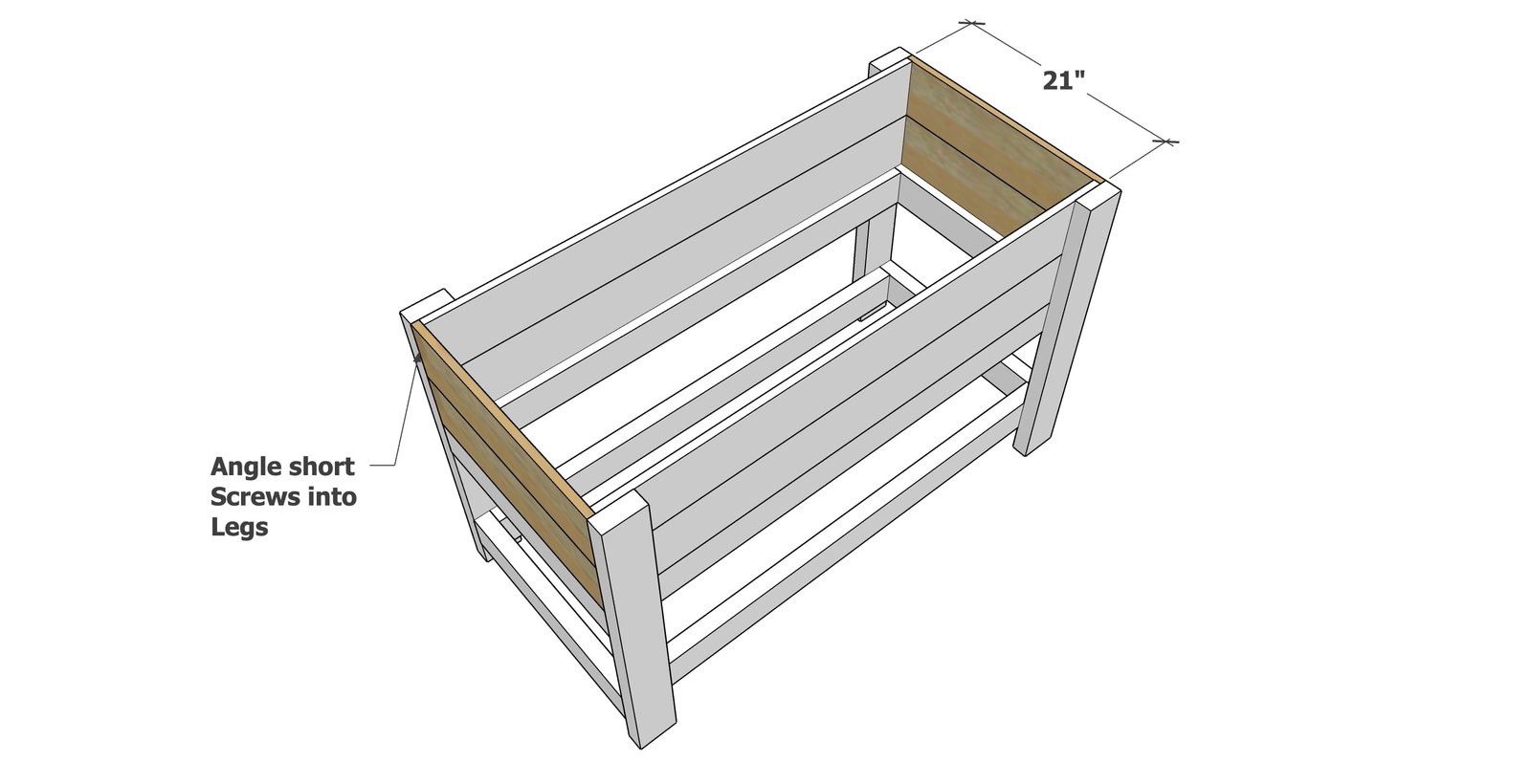 Cedar Fence Picket Raised Planter with Shelf — step 4