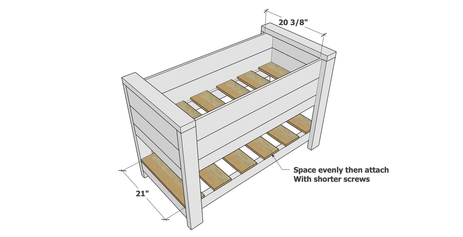 Cedar Fence Picket Raised Planter with Shelf — step 6
