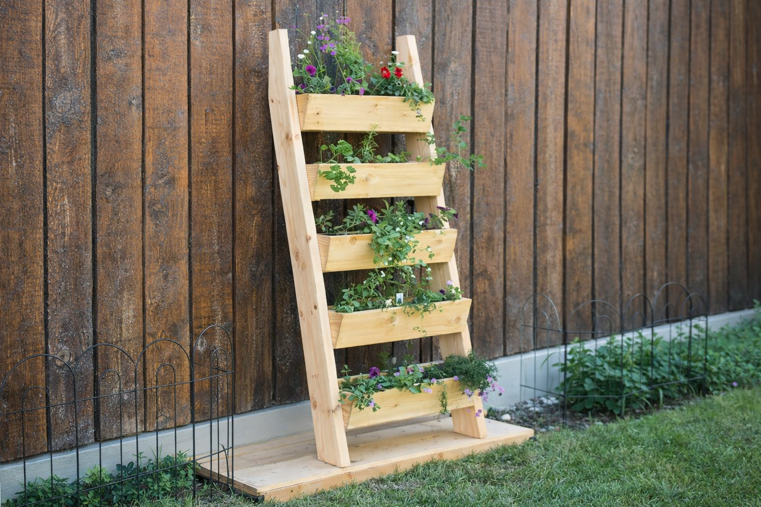 Cedar Vertical Tiered Ladder Garden Planter