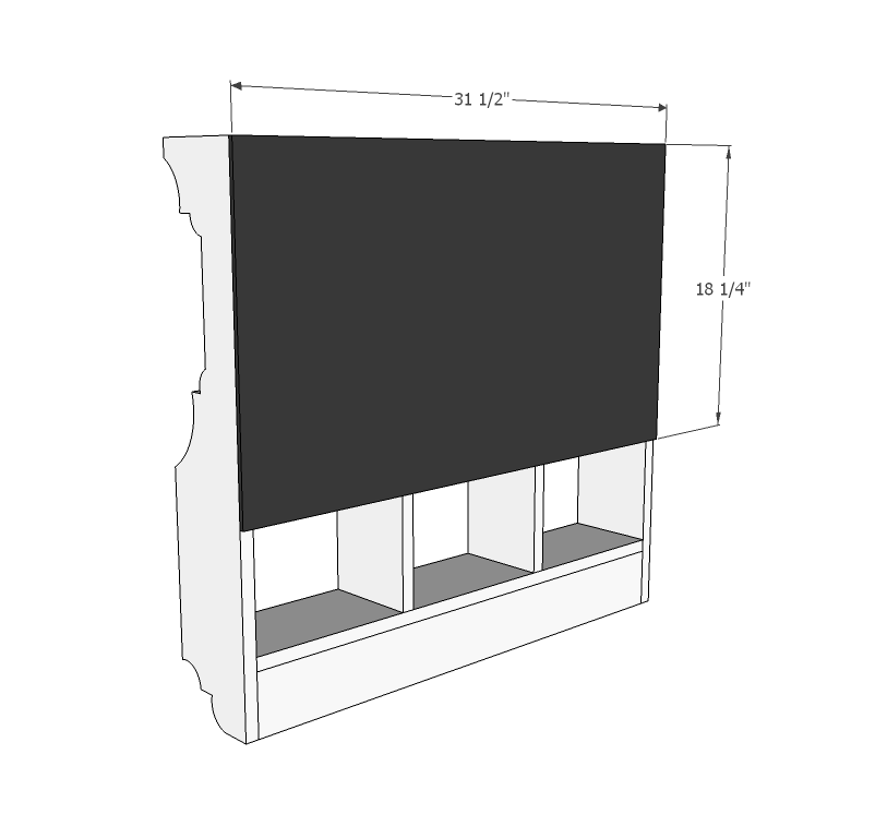 Chalkboard Cubby Shelf — step 5