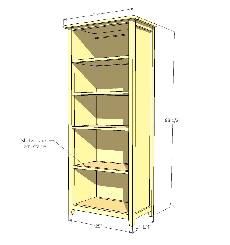 Channing Bookcase dimension diagram 1